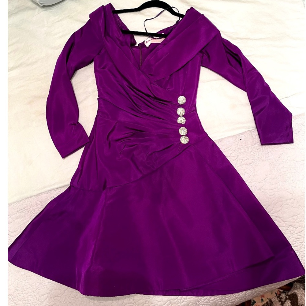 Genuine vintage purple 80’s prom dress xs